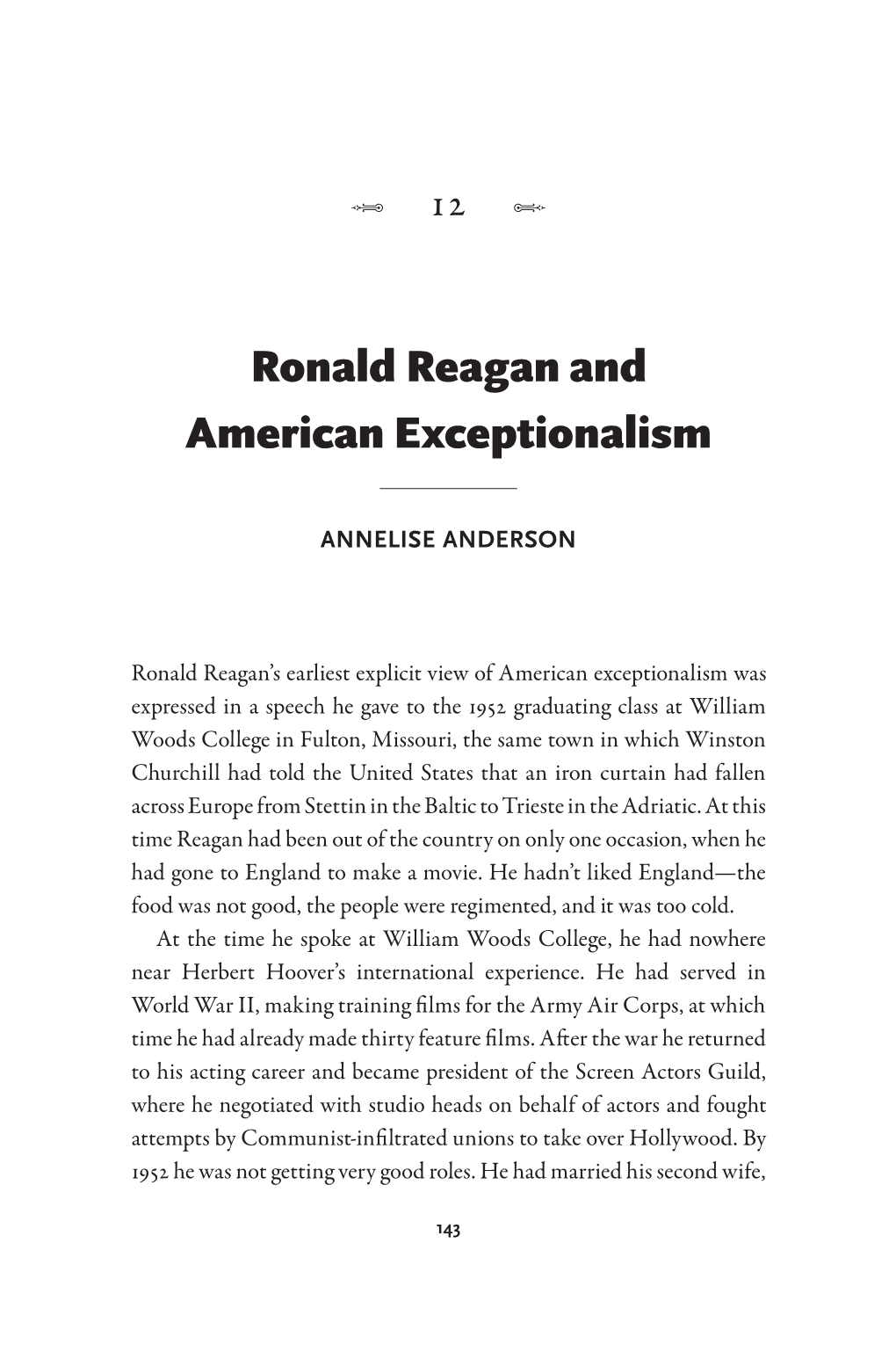 Ronald Reagan and American Exceptionalism