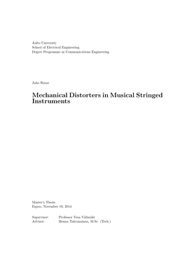 Mechanical Distorters in Musical Stringed Instruments