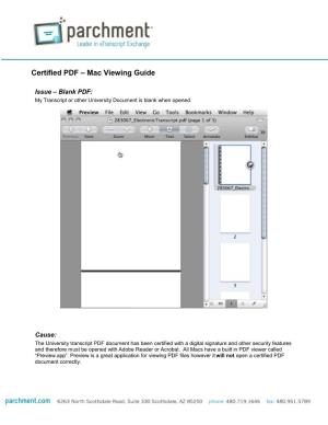 Certified PDF – Mac Viewing Guide