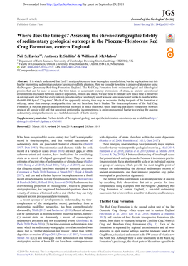 Assessing the Chronostratigraphic Fidelity of Sedimentary Geological Outcrops in the Pliocene–Pleistocene Red Crag Formation, Eastern England