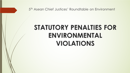 Statutory Penalties (4) for Environmental Violations