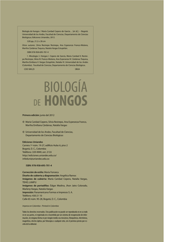 Biología De Hongos / María Caridad Cepero De García… [Et Ál.]