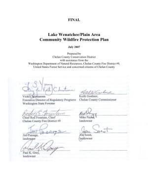 Lake Wenatchee/Plain Area Community Wildfire Protection Plan