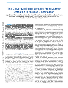 The Circor Digiscope Dataset: from Murmur Detection to Murmur