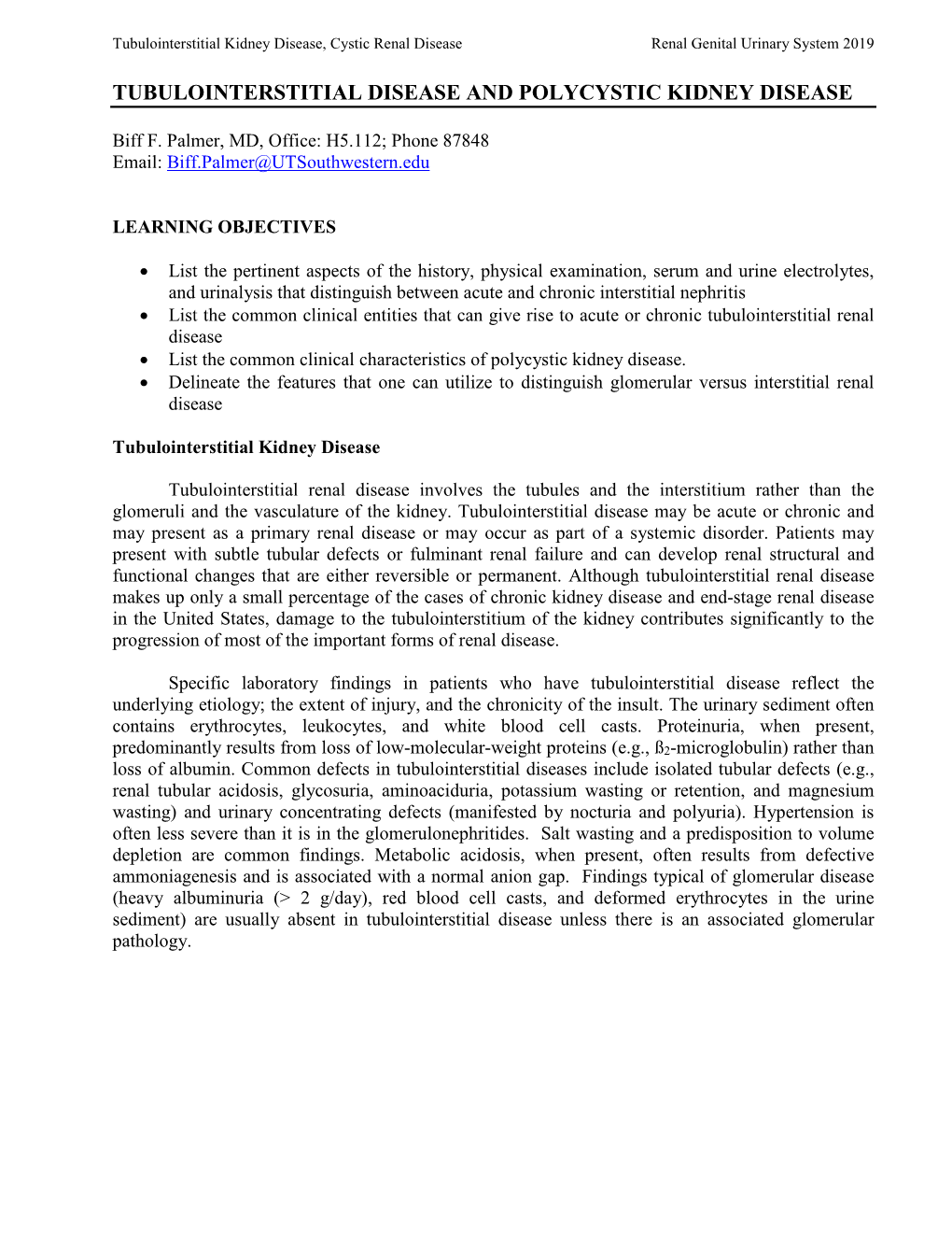 Interstitial & Polycystic Disease