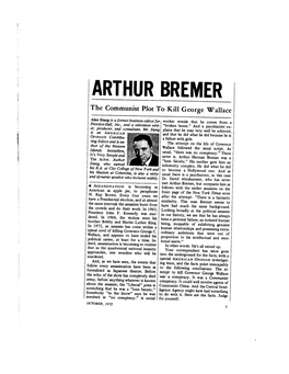 ARTHUR BREMER the Communist Plot to Kill George Wallace