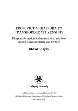 From Victim Diaspora to Transborder Citizenship?