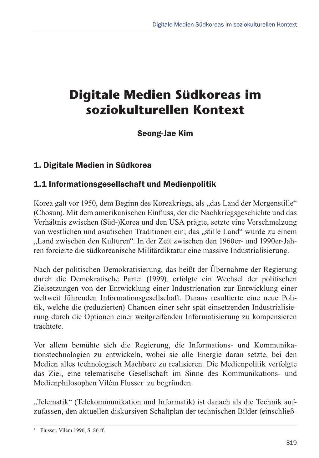 Digitale Medien Südkoreas Im Soziokulturellen Kontext