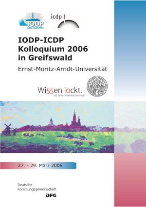 IODP-ICDP Kolloquium 2006 in Greifswald Ernst-Moritz-Arndt-Universität