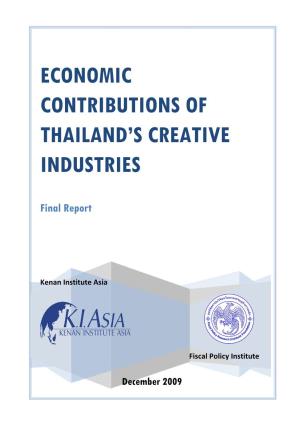 Economic Contributions of Thailand's Creative Industries