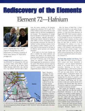 Element 72- Hafnium