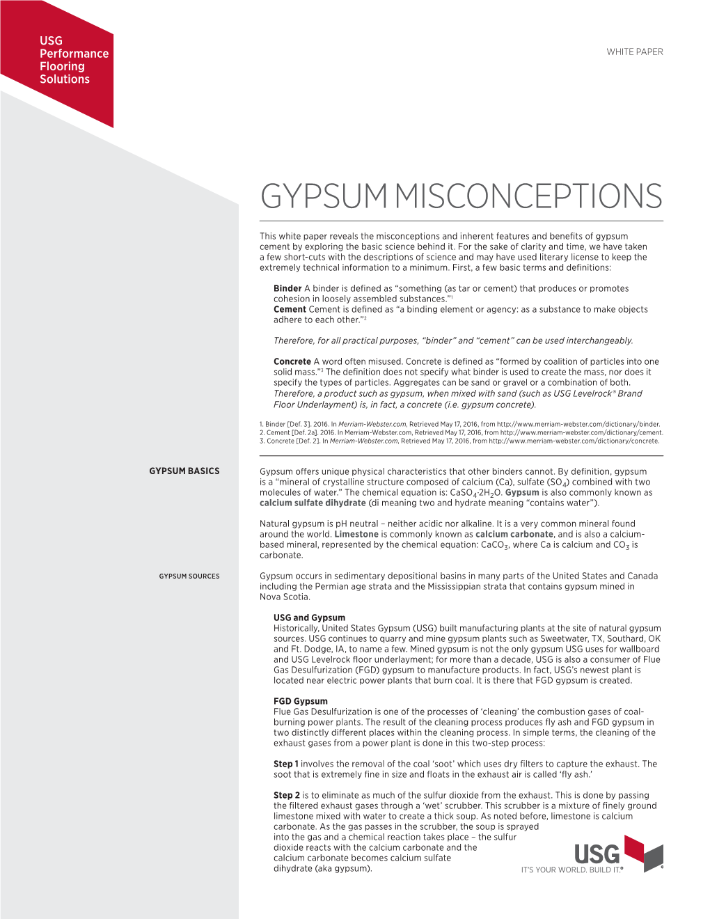 USG Gypsum Misconceptions White Paper (English)