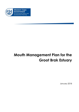 Mouth Management Plan for the Groot Brak Estuary