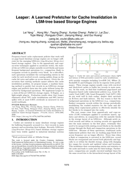 Leaper: a Learned Prefetcher for Cache Invalidation in LSM-Tree Based Storage Engines