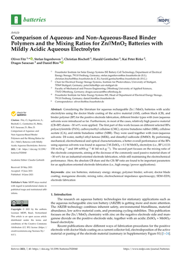 Comparison of Aqueous- and Non-Aqueous-Based Binder Polymers and the Mixing Ratios for Zn//Mno2 Batteries with Mildly Acidic Aqueous Electrolytes