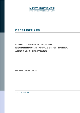 An Outlook on Korea-Australia Relations