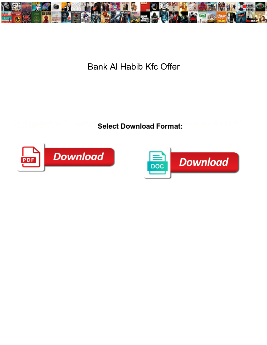 Bank Al Habib Kfc Offer