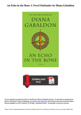 An Echo in the Bone a Novel Outlander by Diana Gabaldon