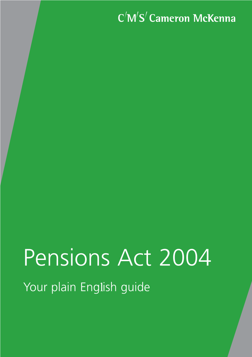 Plain English Guide to the Pensions Act 2004