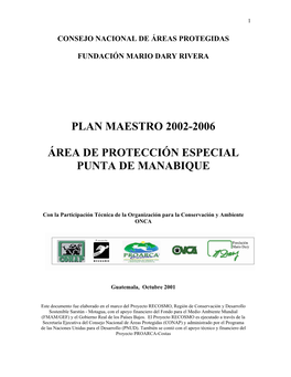 Plan Maestro 2002-2006 Área De Protección Especial Punta De