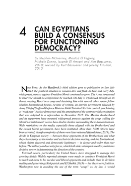 4 Can Egyptians Build a Consensus for Functioning Democracy?