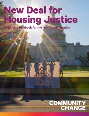 New Deal for Housing Justice: a Housing Playbook for the New