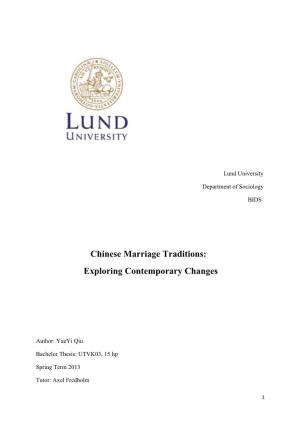 Chinese Marriage Traditions: Exploring Contemporary Changes