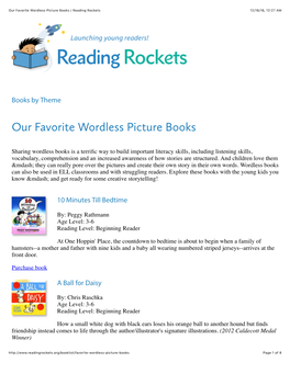 Our Favorite Wordless Picture Books | Reading Rockets 12/16/16, 12:27 AM
