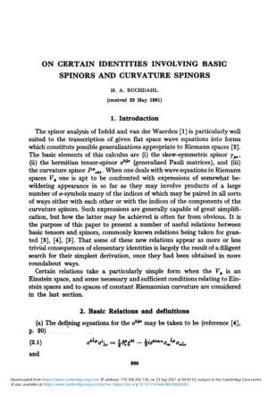 On Certain Identities Involving Basic Spinors and Curvature Spinors