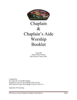 Chaplain & Chaplain's Aide Worship Booklet