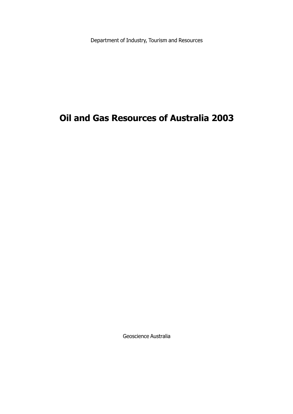 Oil and Gas Resources of Australia 2003