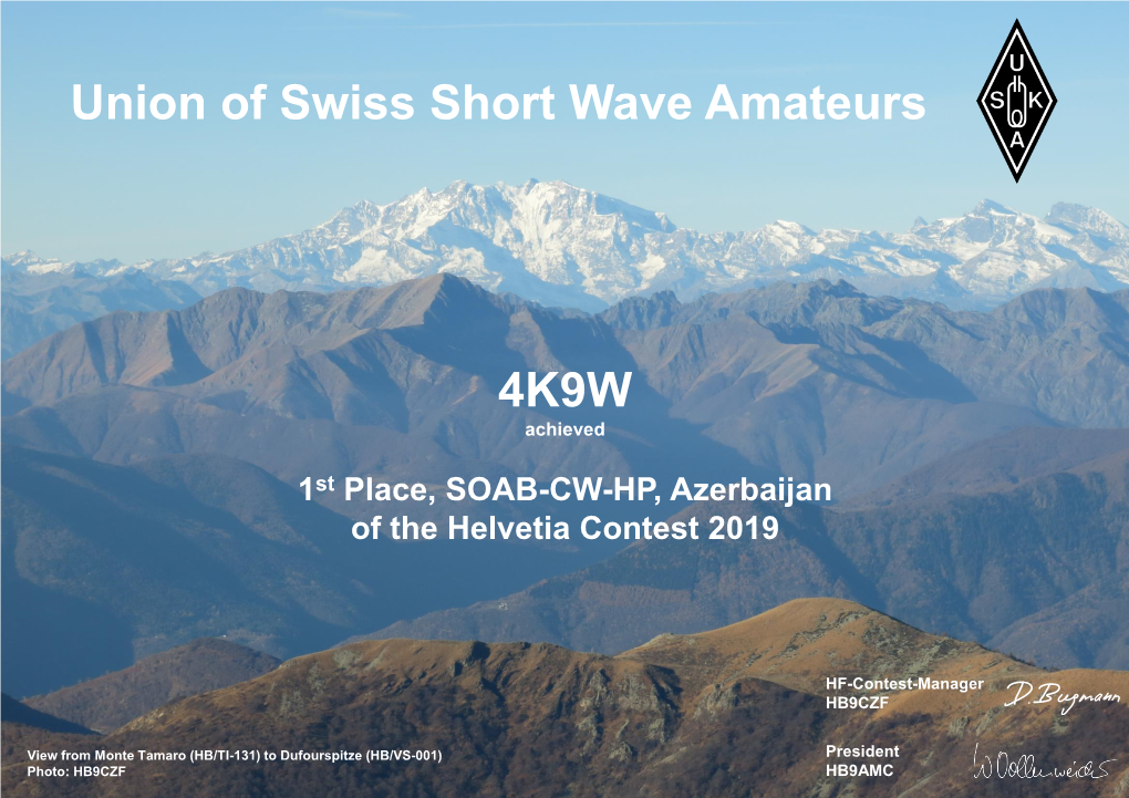 Union of Swiss Short Wave Amateurs 4K9W