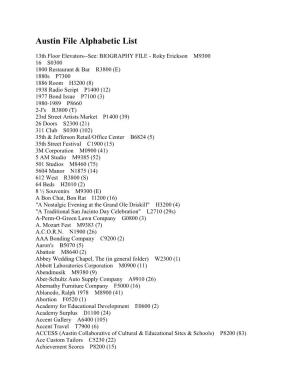 Download Austin File Alphabetic List