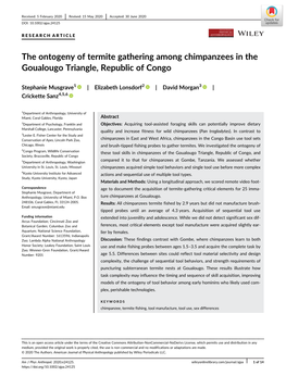 The Ontogeny of Termite Gathering Among Chimpanzees in the Goualougo Triangle, Republic of Congo