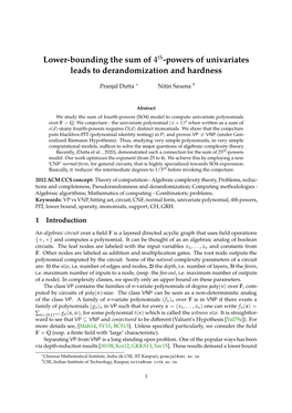 Lower-Bounding the Sum of 4Th-Powers of Univariates Leads to Derandomization and Hardness