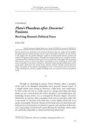 Plato's Phaedrus After Descartes' Passions