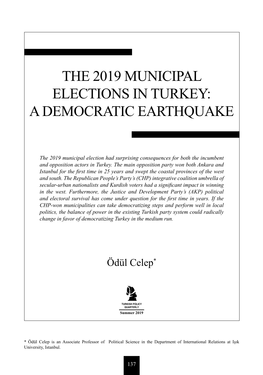 The 2019 Municipal Elections in Turkey: a Democratic Earthquake