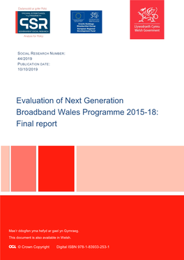 Evaluation of Next Generation Broadband Wales Programme 2015-18: Final Report