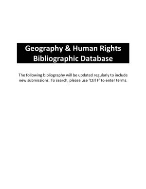 Geography & Human Rights Bibliographic Database