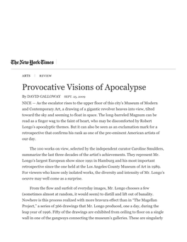 Provocative Visions of Apocalypse