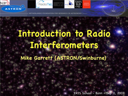 Introduction to Radio Interferometers