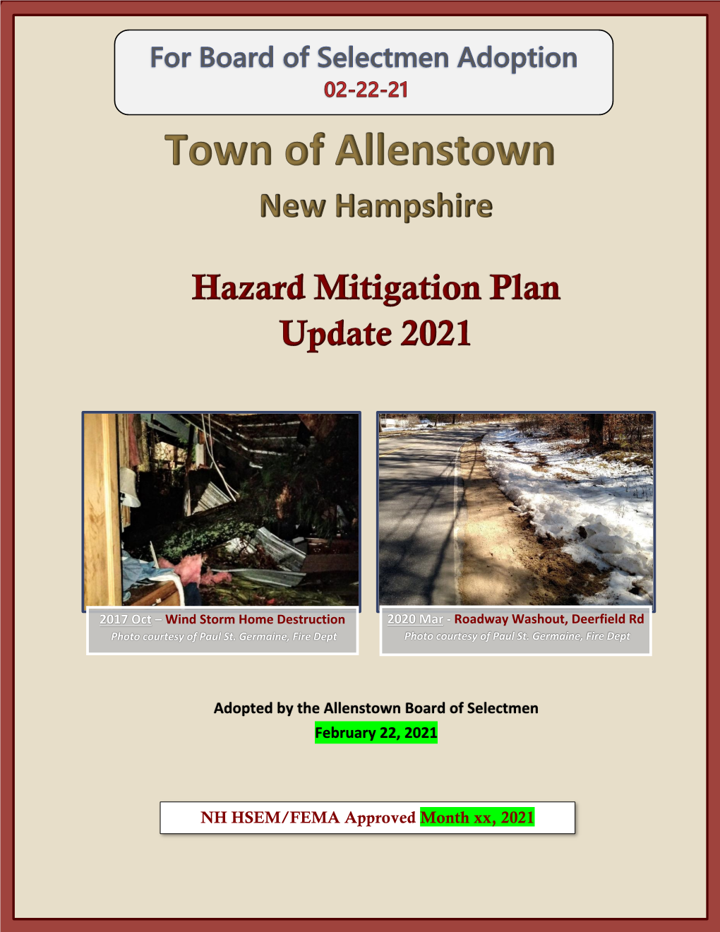 Town of Allenstown, NH Hazard Mitigation Plan Update 2021