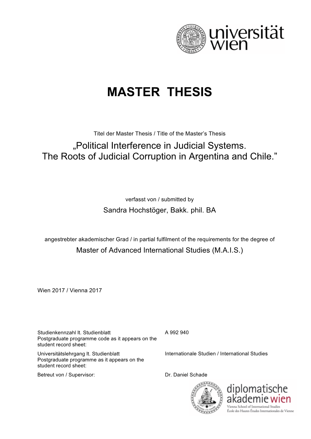 Master Thesis