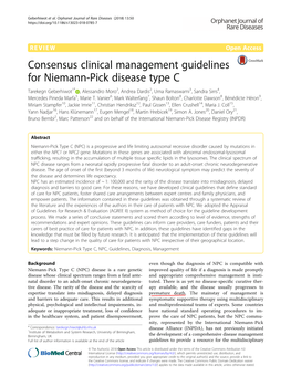 Consensus Clinical Management Guidelines for Niemann-Pick