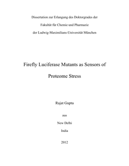 Firefly Luciferase Mutants As Sensors of Proteome Stress
