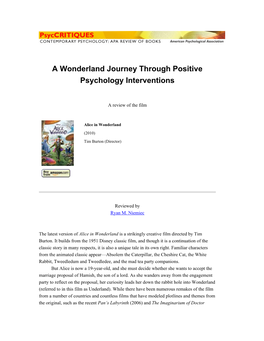 Alice in Wonderland- Positive Psychology Interventions