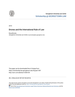 Drones and the International Rule of Law | Scholarship Georgetown University