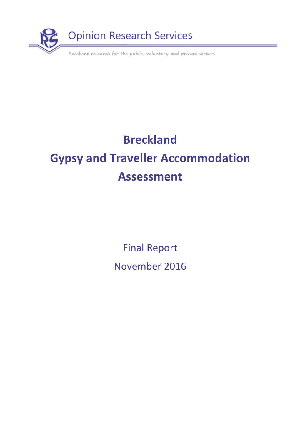 Breckland Gypsy and Traveller Accommodation Assessment