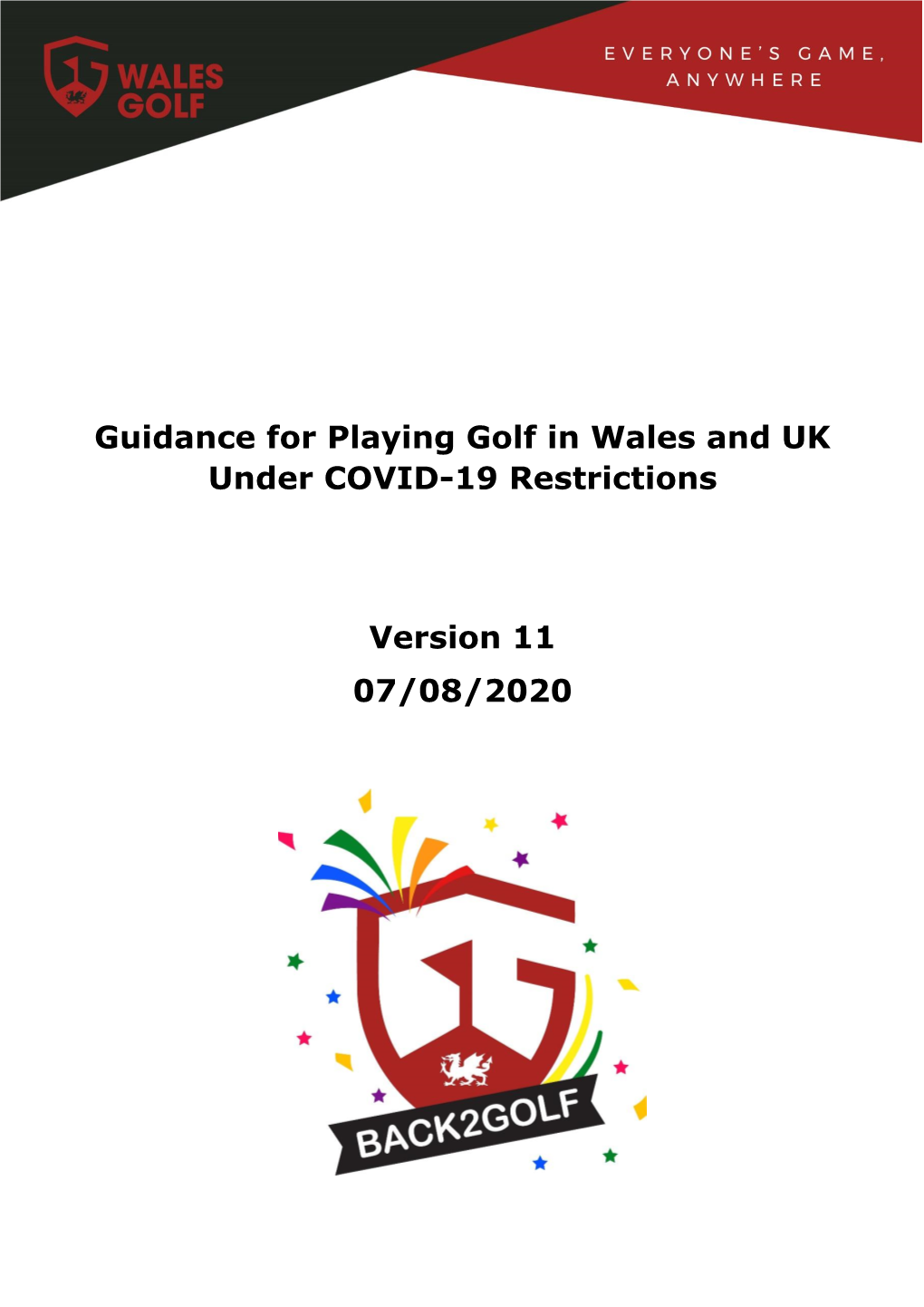 Guidance for Playing Golf in Wales and UK Under COVID-19 Restrictions