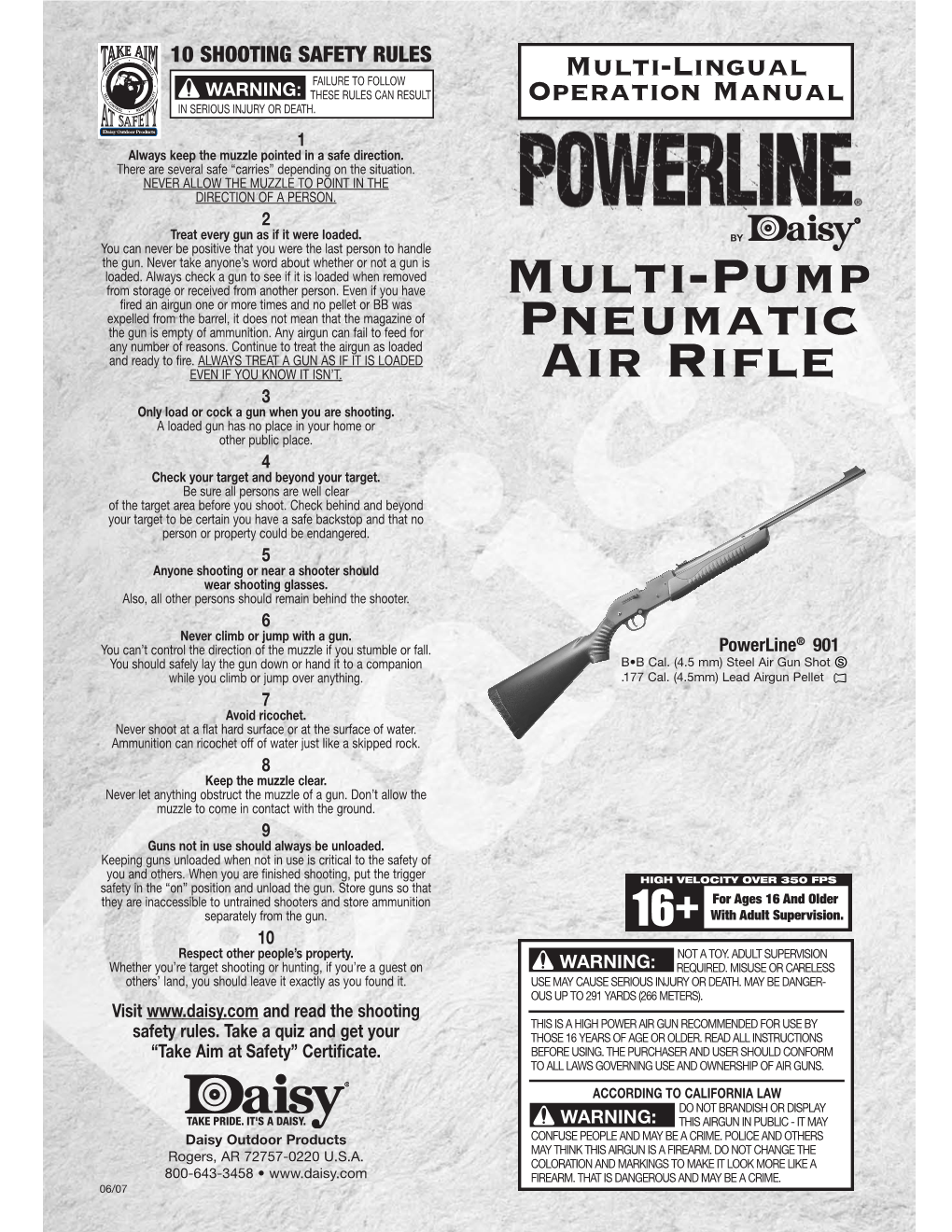 Multi-Pump Pneumatic Air Rifle